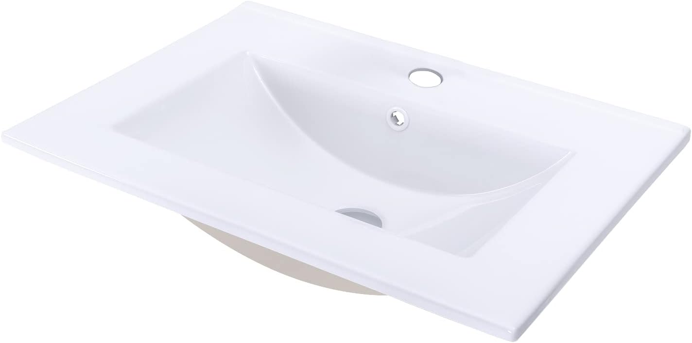 24 inch Ceramic Intergrate Sink Top | 24 x 18''