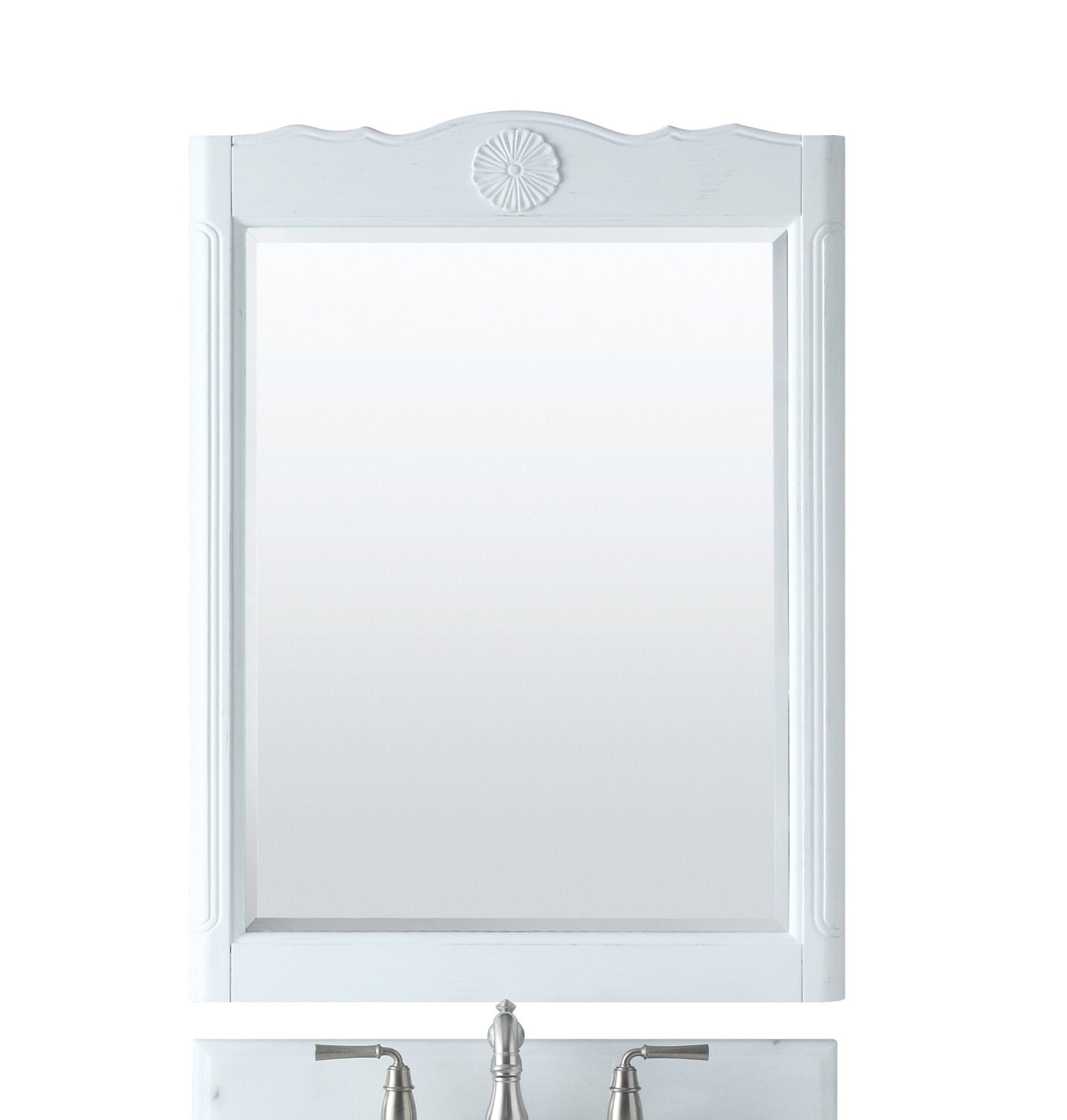 26 Inch Daleville Distressed White Cottage Style Small Bathroom Sink Vanity