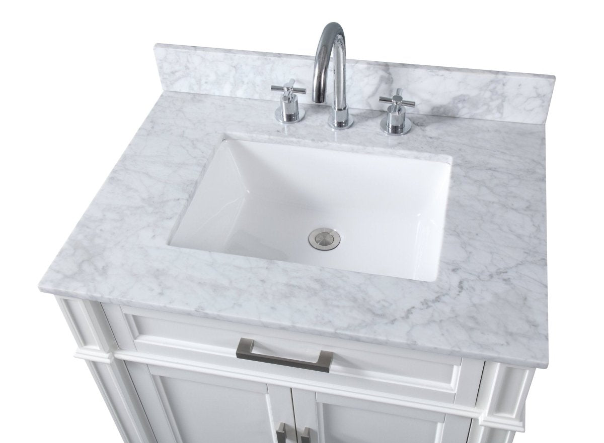 30 Inch Durand Modern Light Oak Bathroom Sink Vanity with Stone Counter Top - Bentoncollections