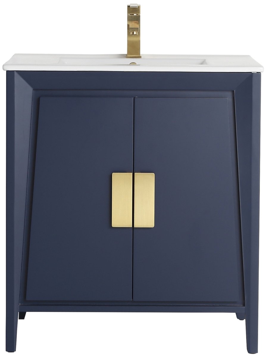 30" Tennant Brand Larvotto Navy Blue Contemporary Bathroom Vanity - CL - 22NB30 - ZI - Bentoncollections