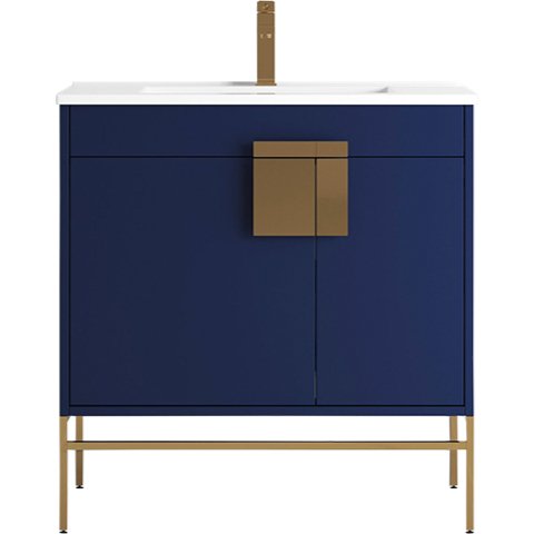 32" Tennant Brand Kuro Minimalistic Navy Blue Bathroom Vanity - CL - 108NB - 32ZI - Bentoncollections