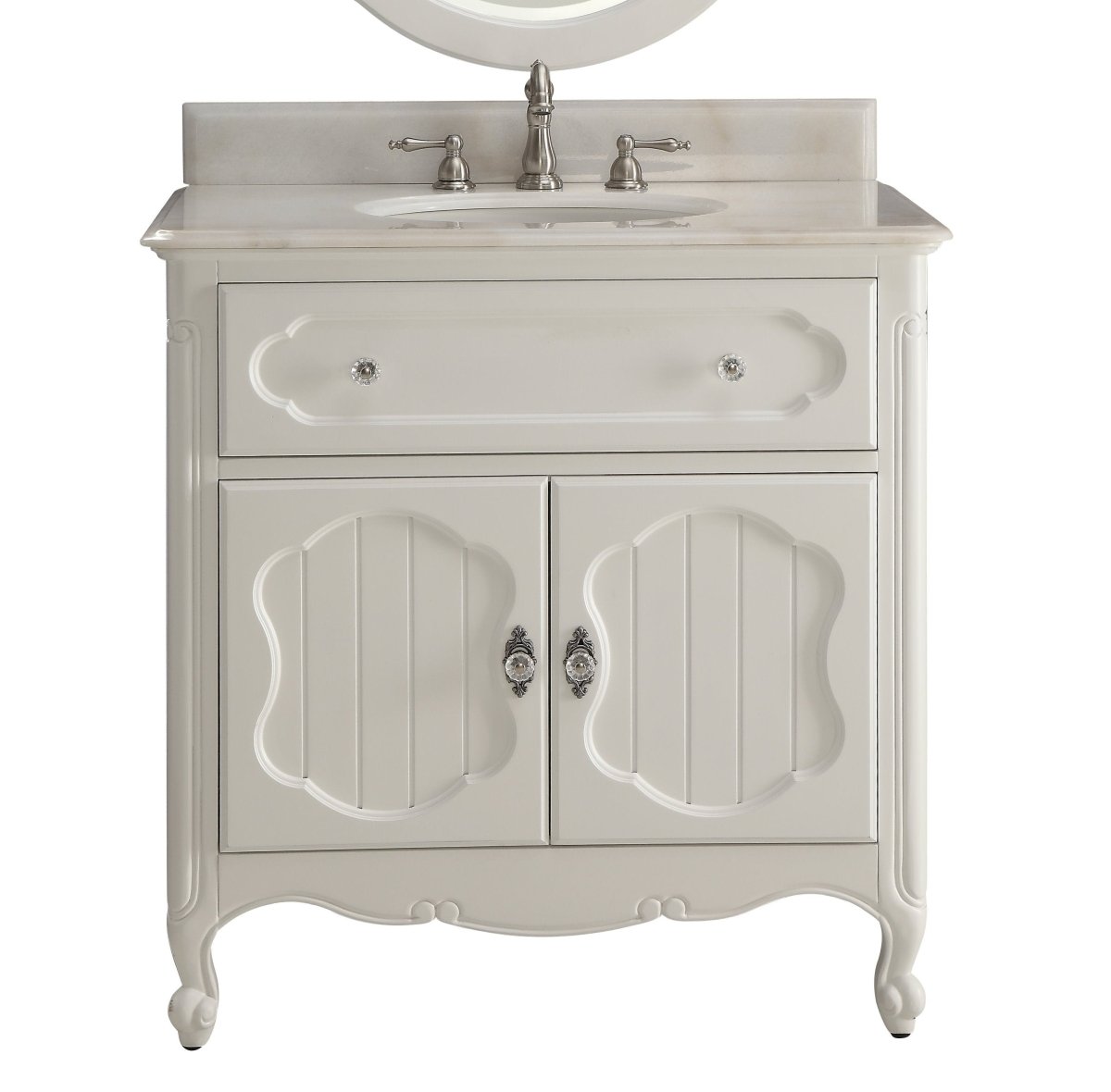 34 Inch White Charming Cottage Chic Knoxville Vanity - Bentoncollections