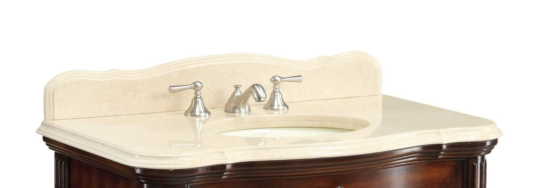 36 Inch Mahogany Wood Classic Style Madison Cream Marble Countertop Bathroom Sink Vanity