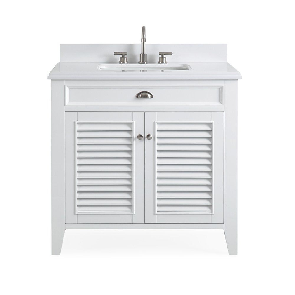 36 Inch Contemporary Style White Kalani Bathroom Vanity - Bentoncollections