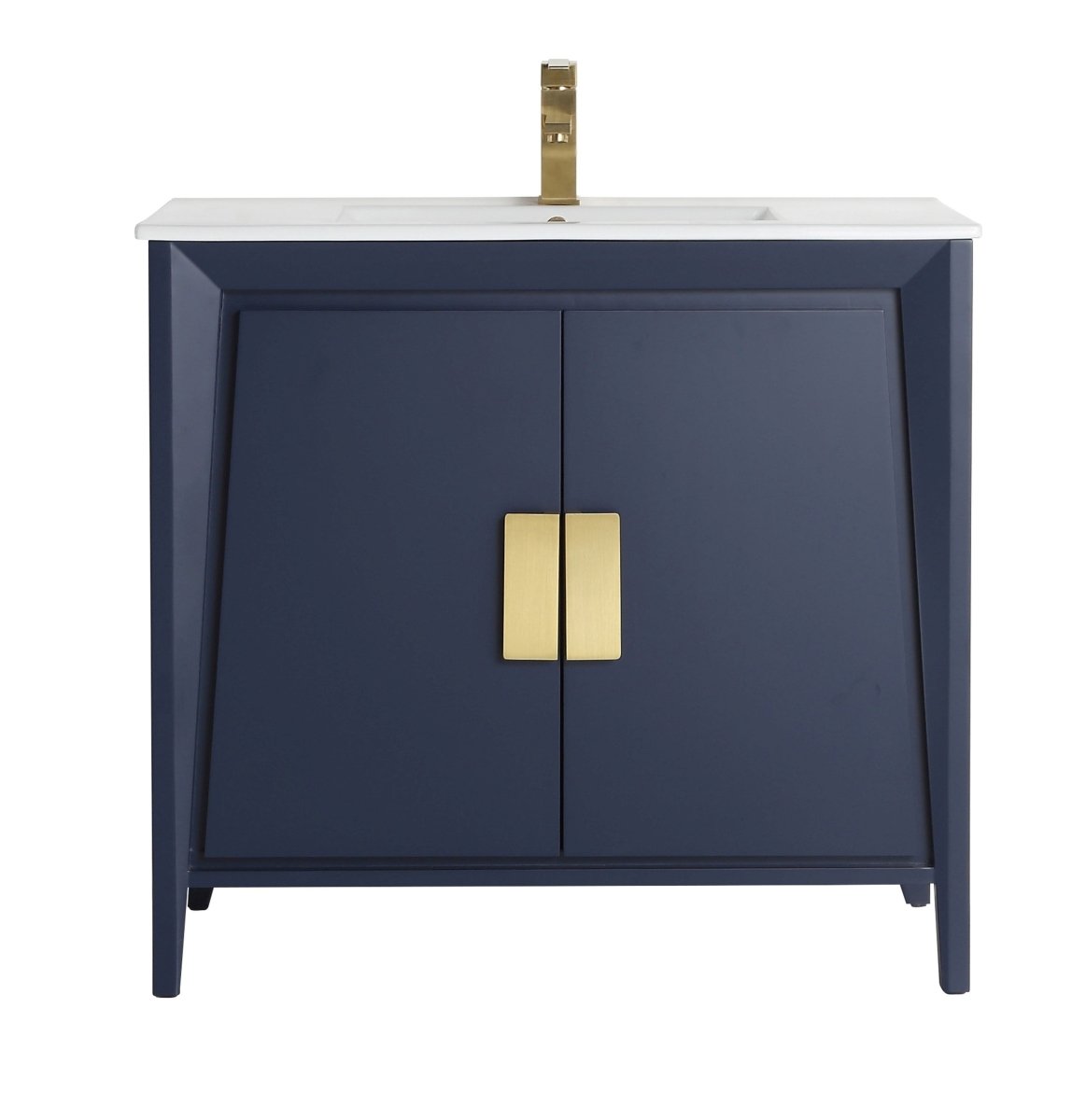 36" Larvotto Navy Blue Modern Bathroom Sink Vanity - CL - 22NB36 - ZI - Bentoncollections