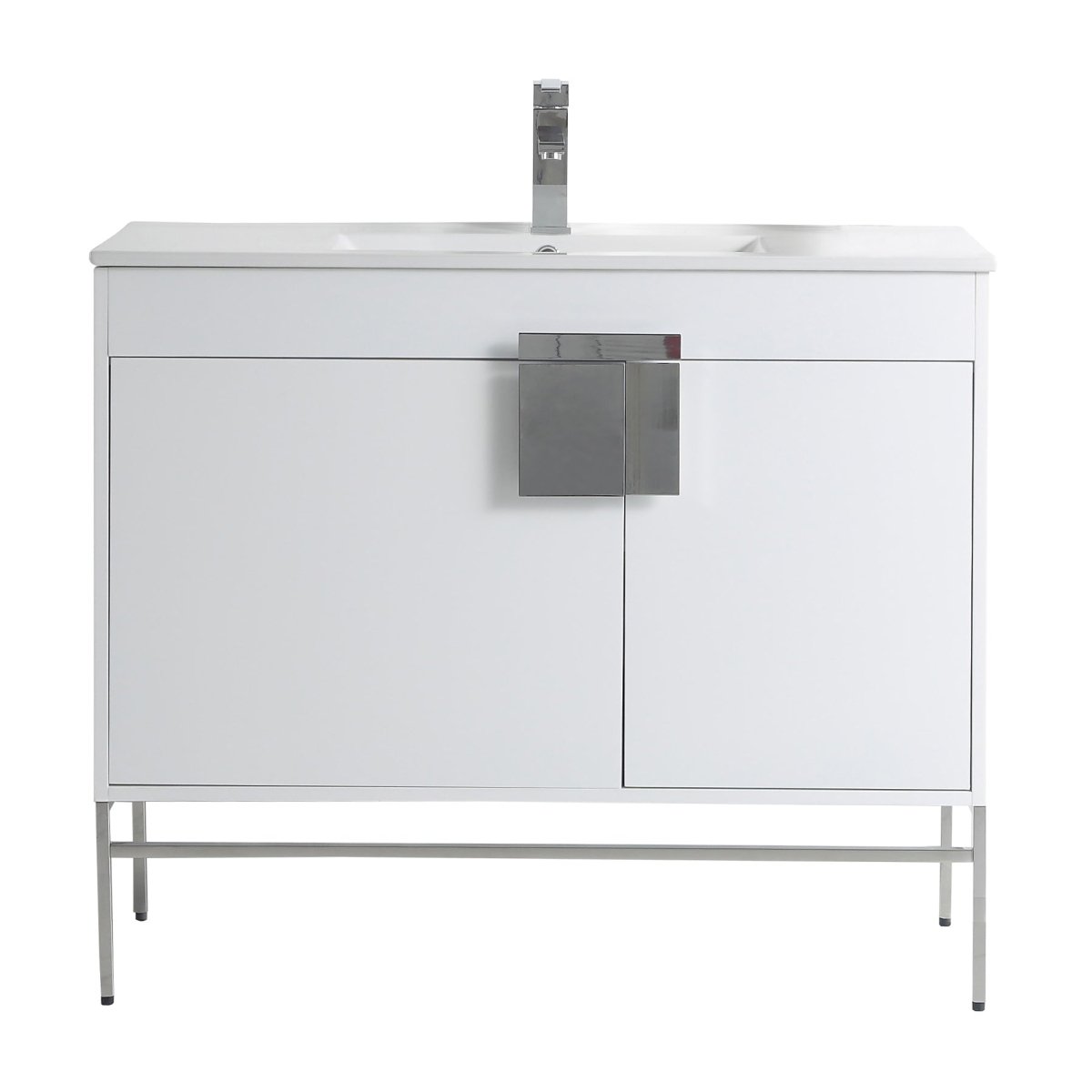 40" Tennant Brand Kuro Minimalistic White Bathroom Vanity - CL - 101WH - 40ZI - Bentoncollections