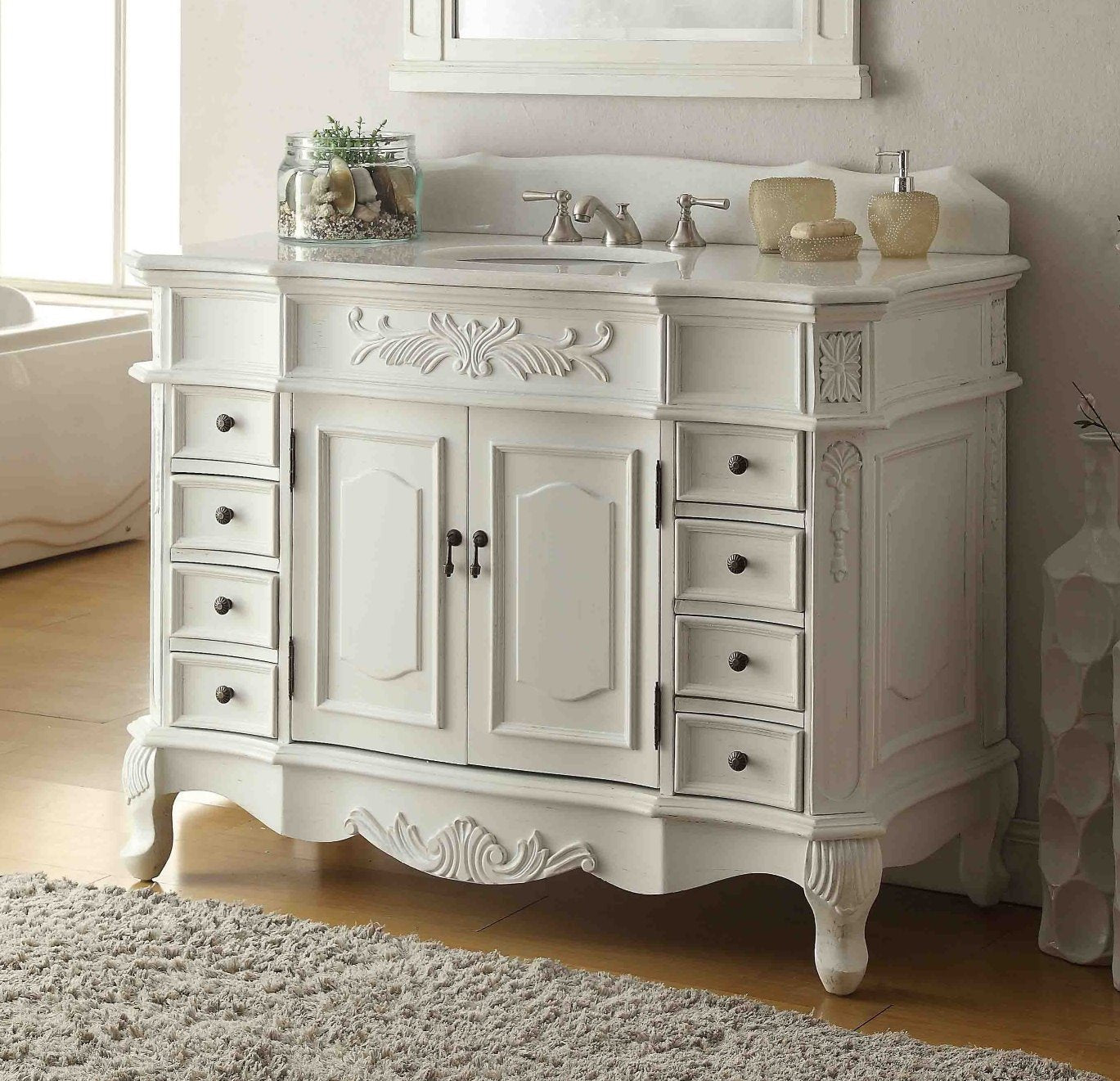 42" Benton Collection Classic style antique white Morton Bathroom Sink Vanity