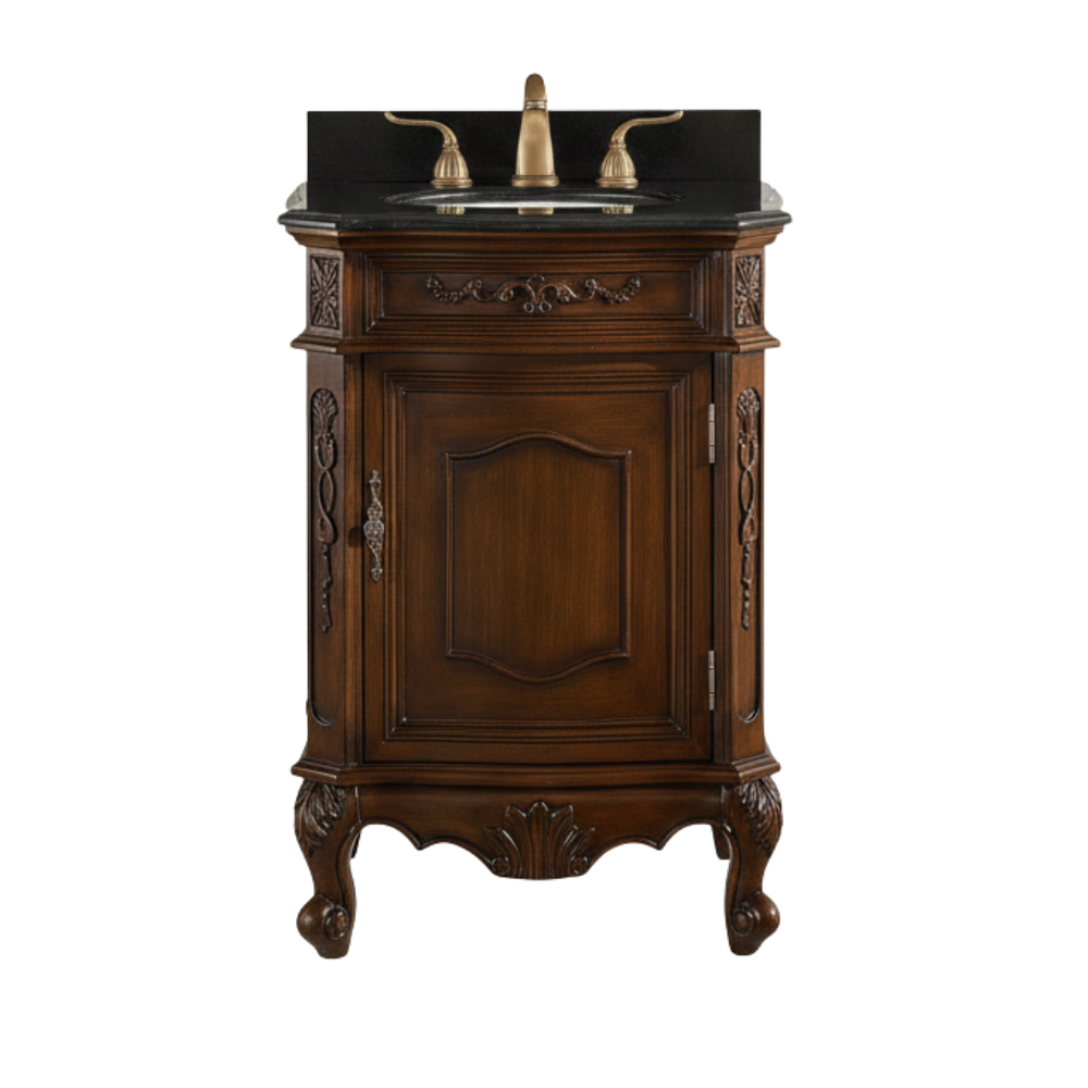 24 Inch Brown Classic Style Powder Room Debellis Small Bathroom Vanity