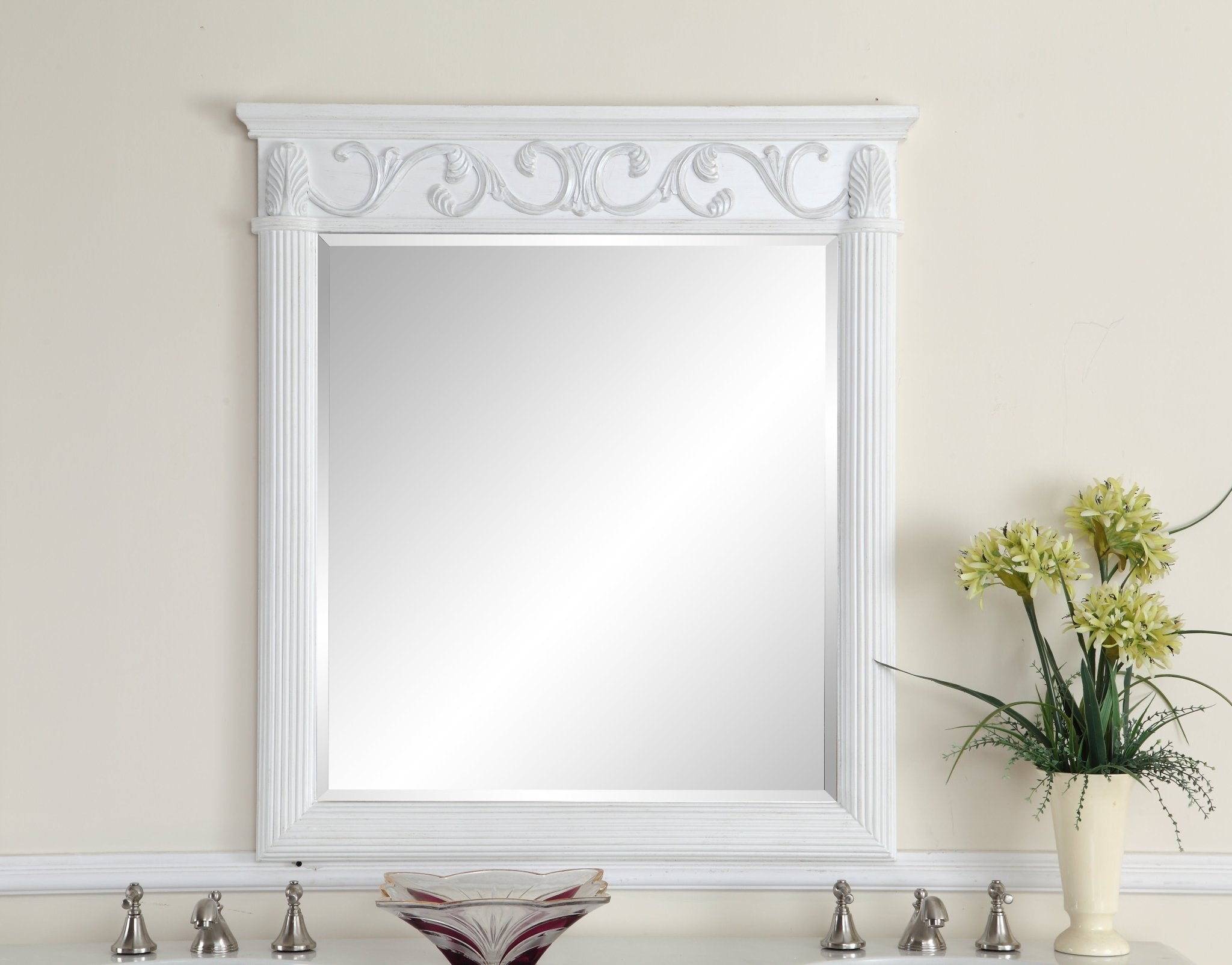 48 Inch Antique White Traditional Style Single Sink Beckham Bathroom Vanity
