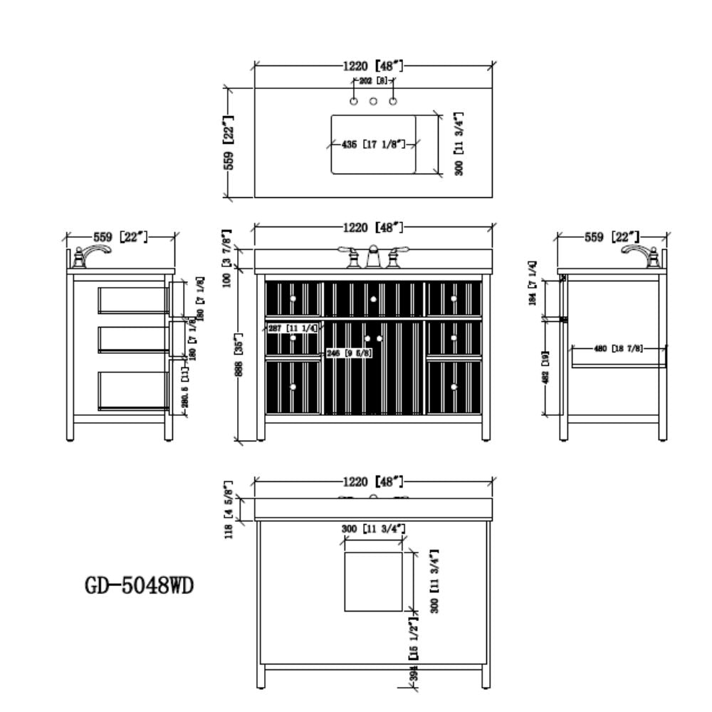 48 Inch Natural Oak Fluted Style Marbella Bathroom Vanity With White Quartz Top - Bentoncollections