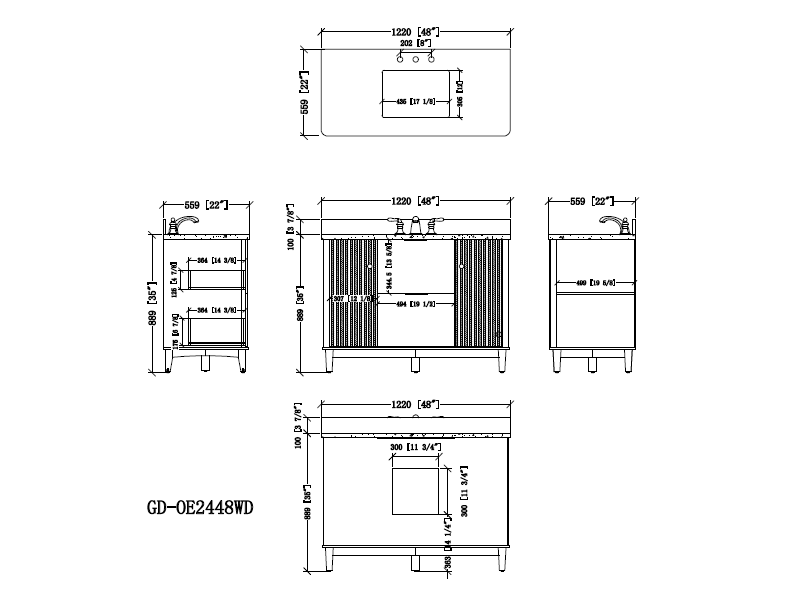 48 Inch Trendy Wood Finish Odelia Bathroom Vanity With White Quartz Top - Bentoncollections