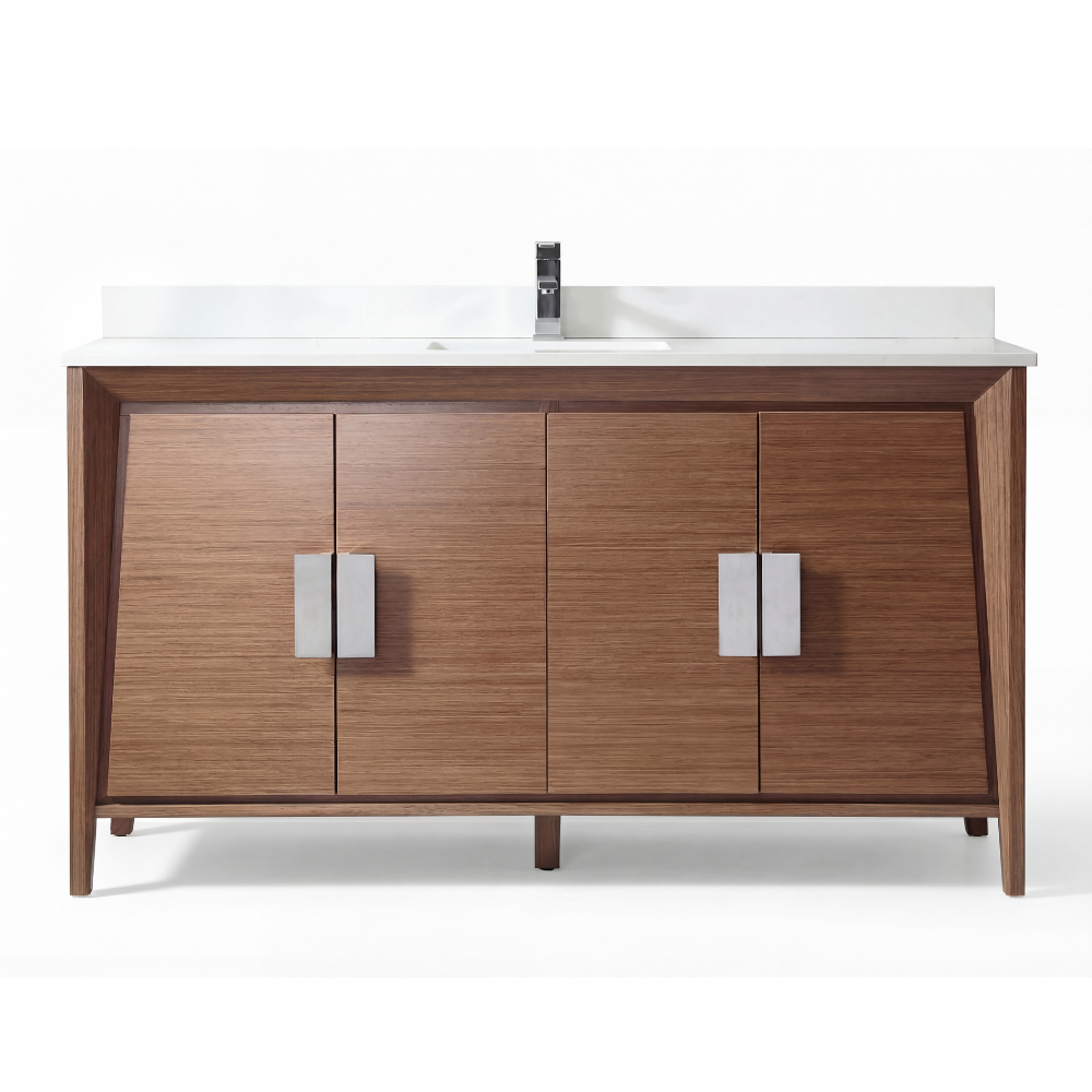 60 inch Larvotto Light Wheat Contemporary Single Sink Bathroom Vanity