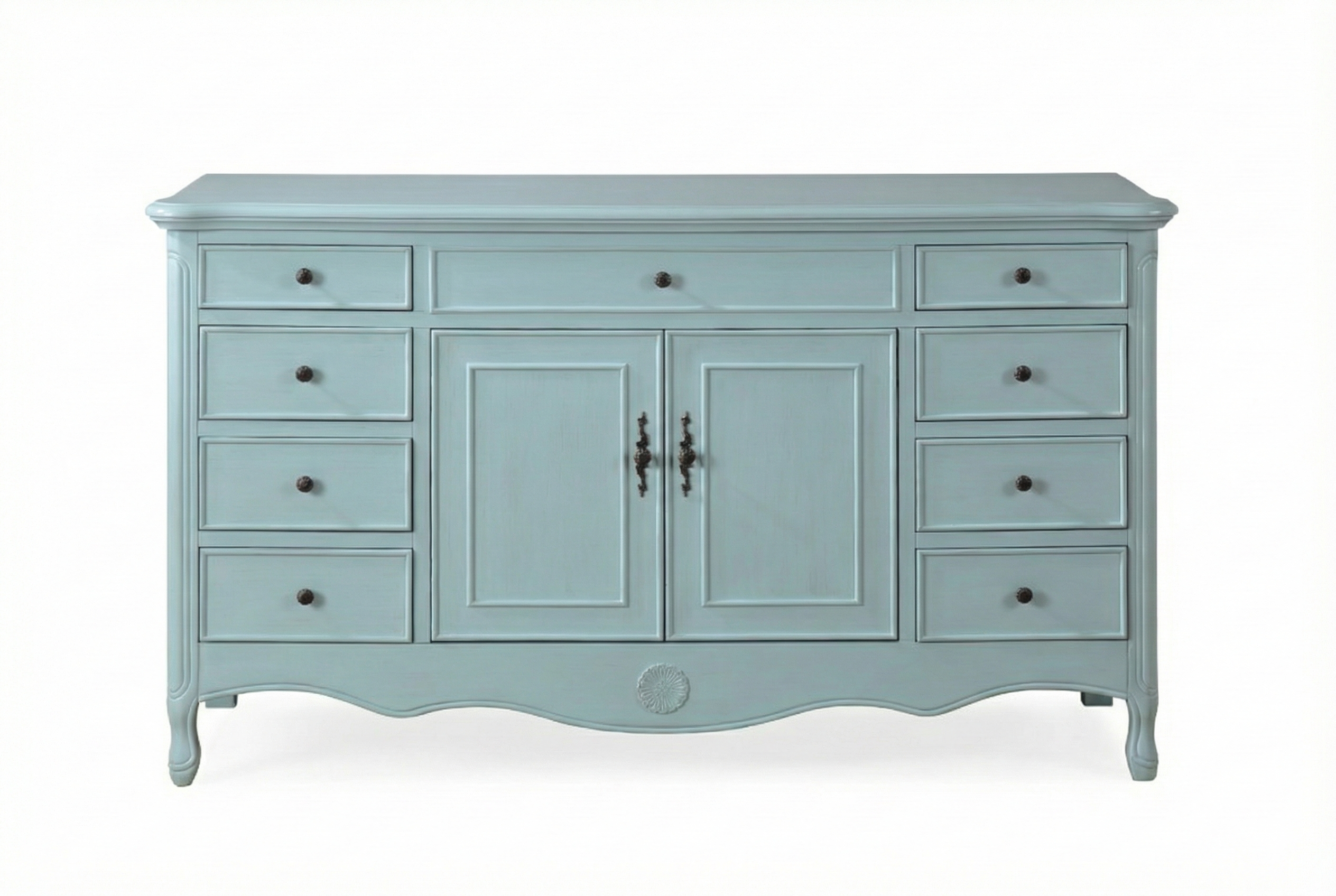 Daleville Collection 60" Cabinet Base - Distressed Light Blue