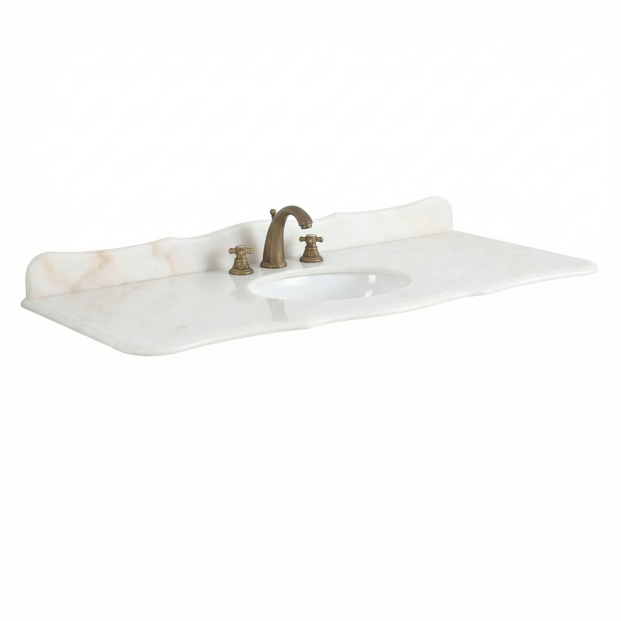 48 inch White Marble Stone Top With Sink | 48 x 22'' D
