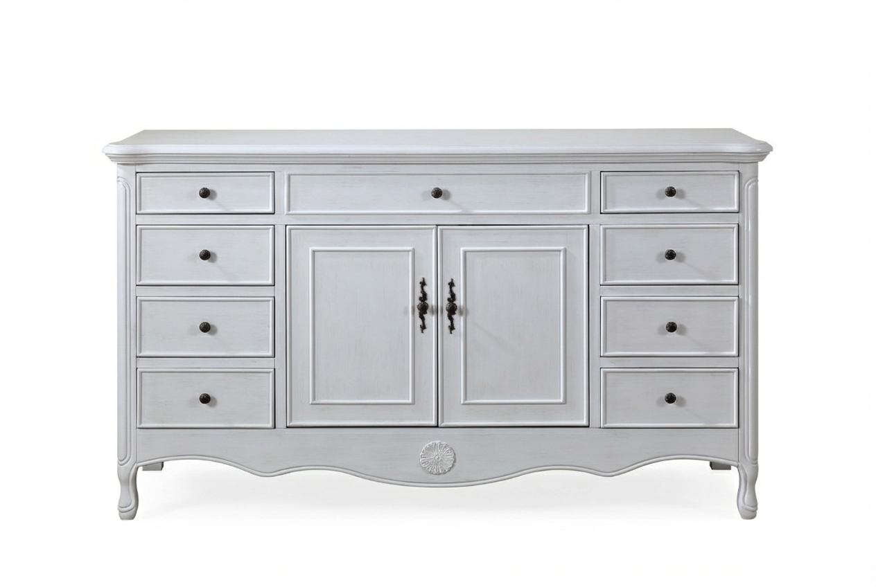 Daleville Collection 60" Cabinet Base - Distressed White