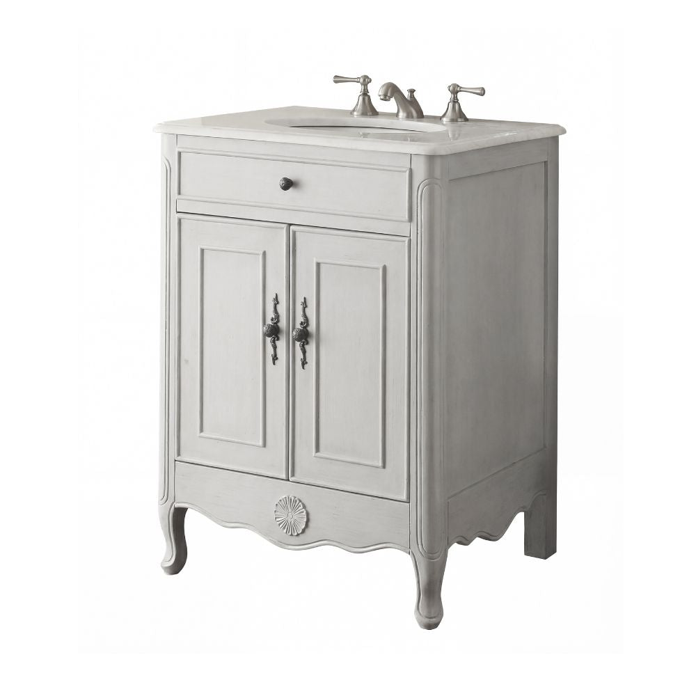 26 Inch Daleville Distressed Gray Cottage Style Small Bathroom Sink Vanity