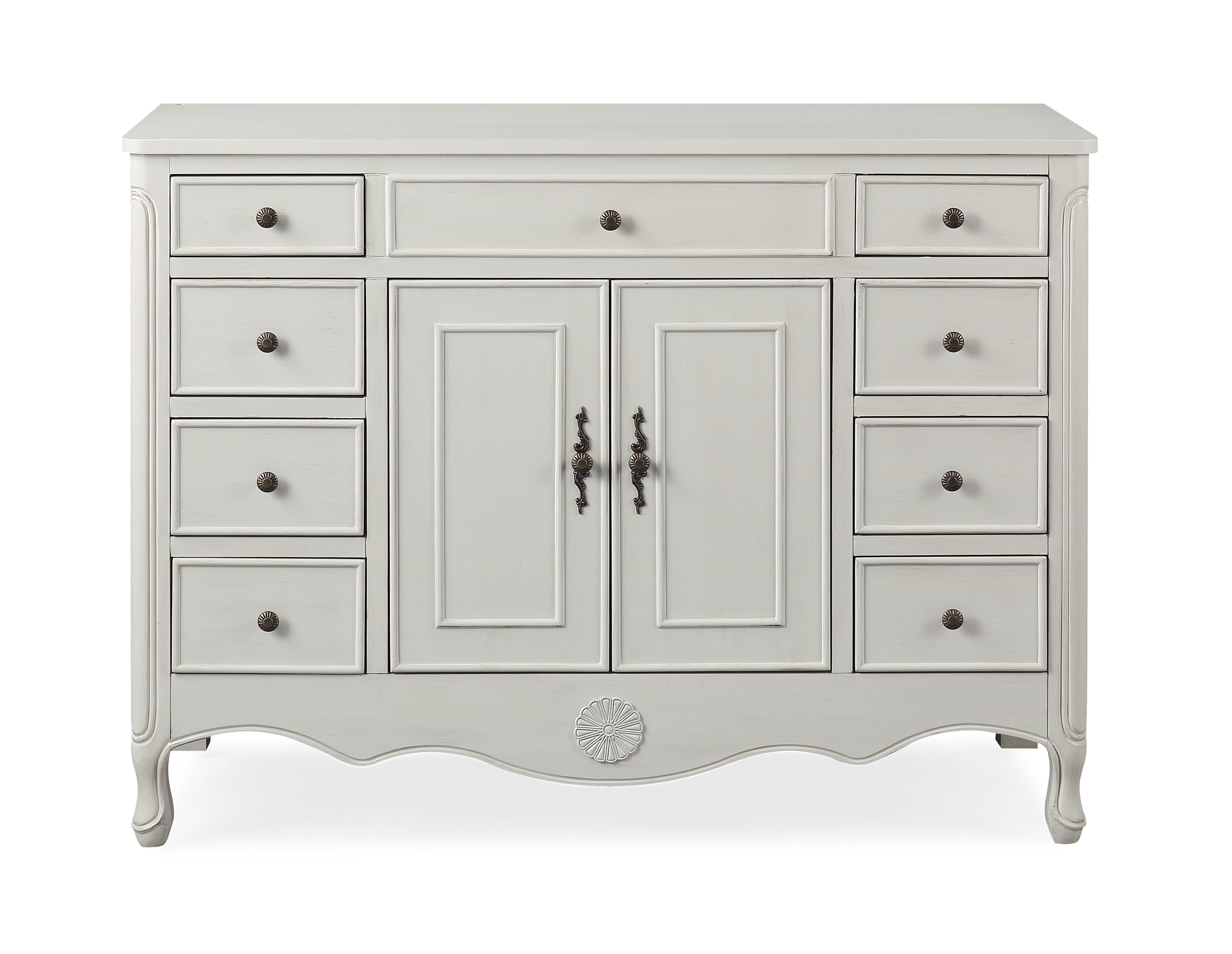 Daleville Collection 46" Cabinet Base - Distressed Gray