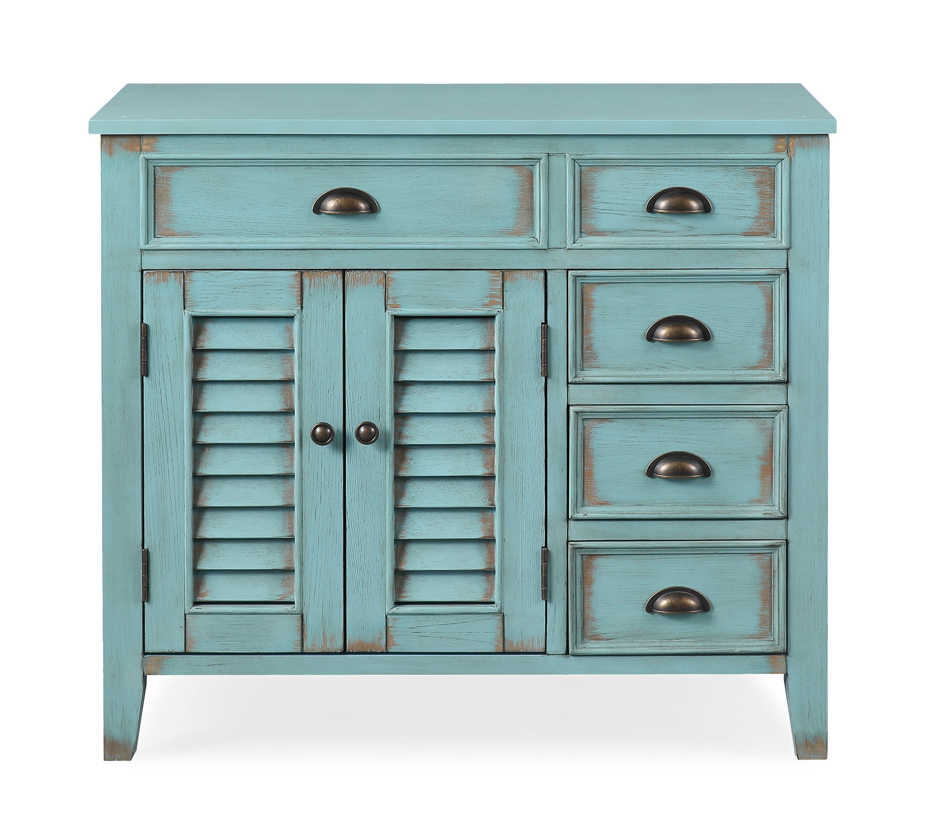 Farmhouse Abbeville Collection 36" Cabinet Base - Distressed Light Blue