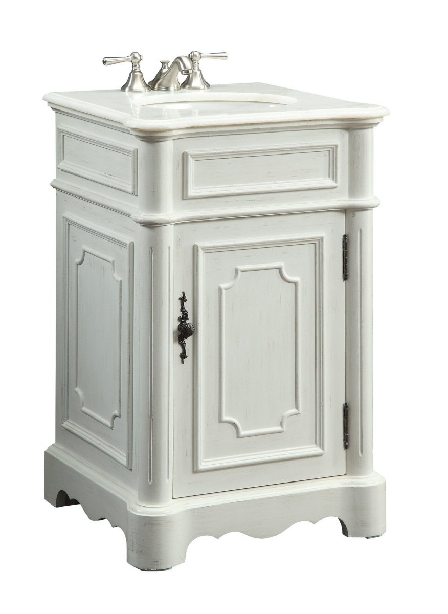 21" Benton Collection Antique white Teega Bathoom Sink Vanity CF-3006W-AW - Bentoncollections