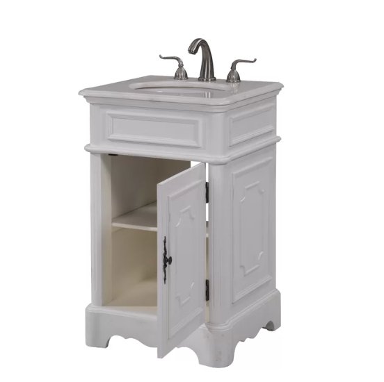 21" Benton Collection Antique white Teega Bathoom Sink Vanity CF-3006W-AW - Bentoncollections