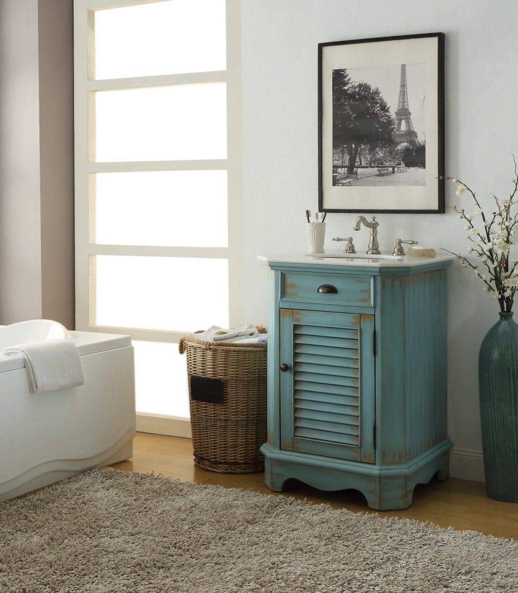 24" Abbeville Bathroom Sink Vanity - Benton Collection Model CF-47523BU - Bentoncollections