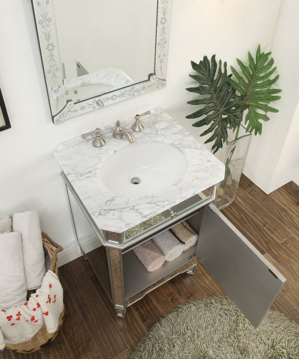24” Benton Collection Mirror Reflection Asger Bathroom Sink Vanity - Model 5026SL - Bentoncollections