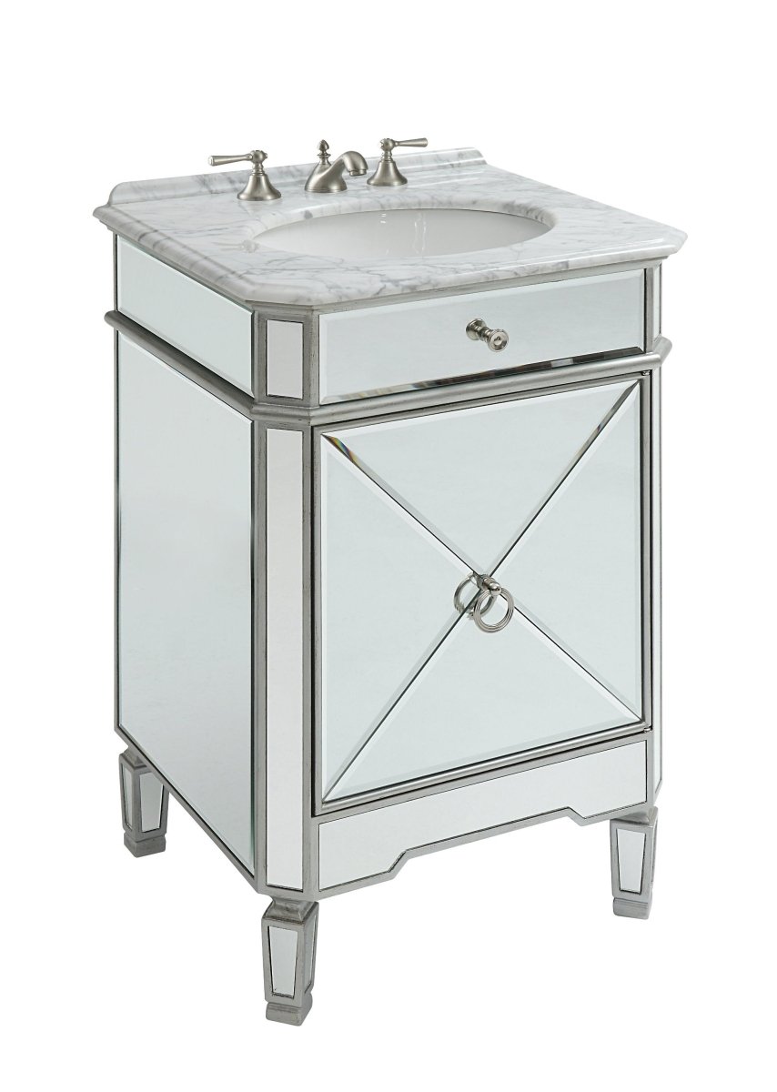24” Benton Collection Mirror Reflection Asger Bathroom Sink Vanity - Model 5026SL - Bentoncollections
