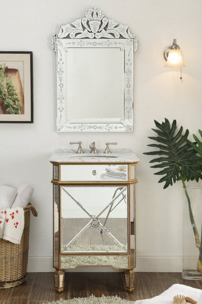 24” Benton Collection Mirror Reflection Asger Bathroom Sink Vanity - Model 5027GC - Bentoncollections