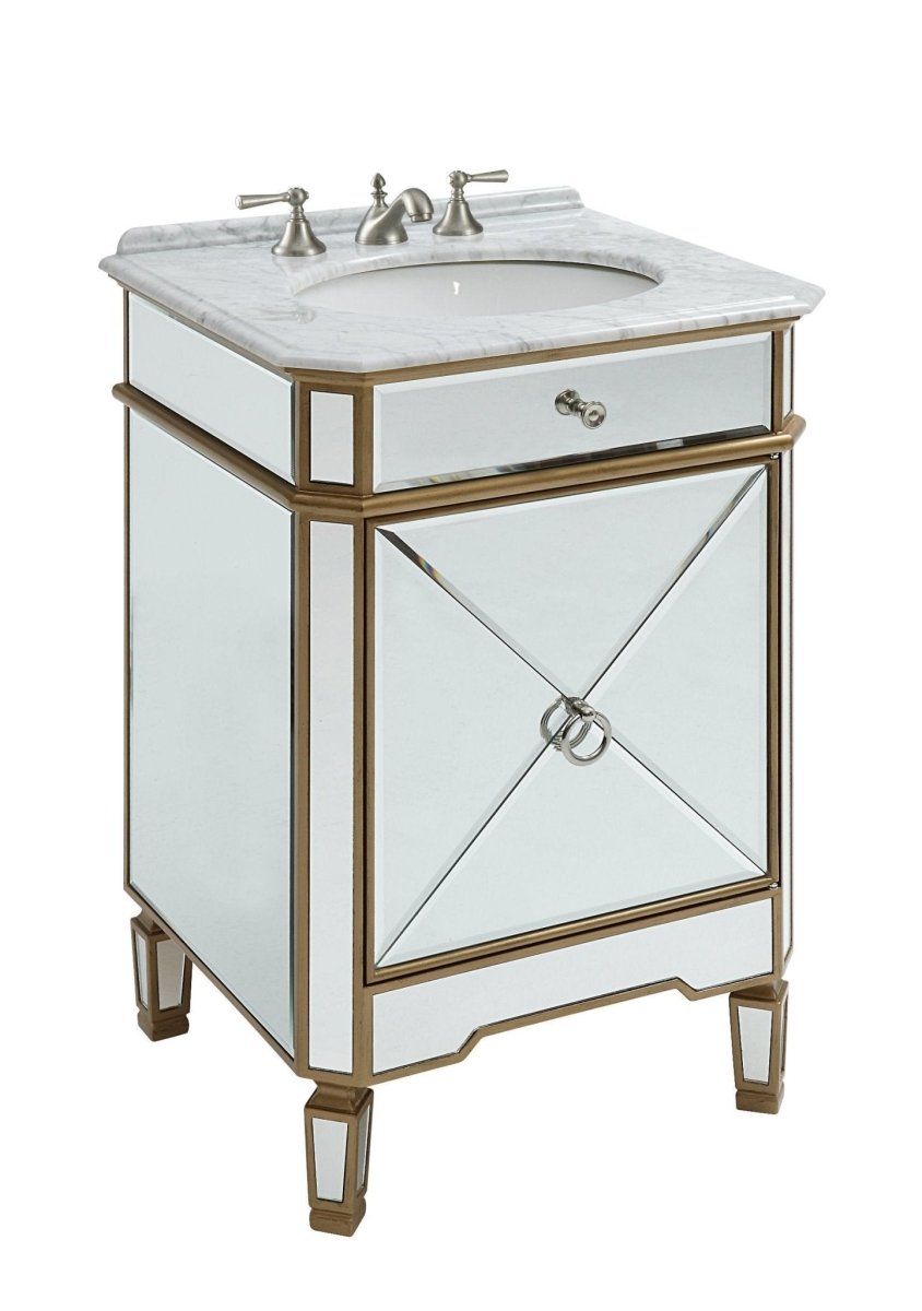 24” Benton Collection Mirror Reflection Asger Bathroom Sink Vanity - Model 5027GC - Bentoncollections