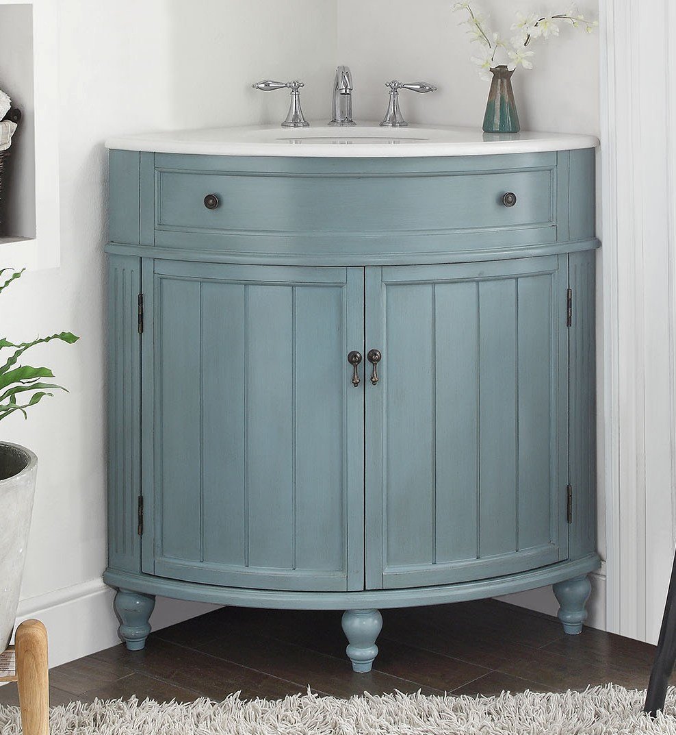 24" Benton Collection Triadsville Corner Bathroom Vanity - Model # GD-47544BU - Bentoncollections