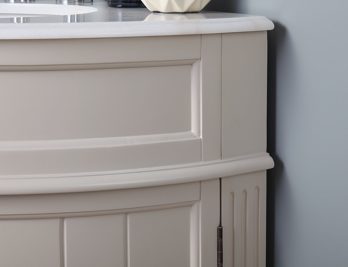 24" Benton Collection Triadsville Taupe Modern Corner Bathroom Vanity - ZK-47599TP - Bentoncollections