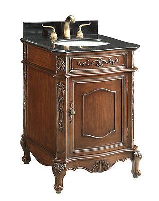 24" Classic Petite Powder Room Debellis Single Sink Bathroom Sink Vanity BWV-047GT - Bentoncollections