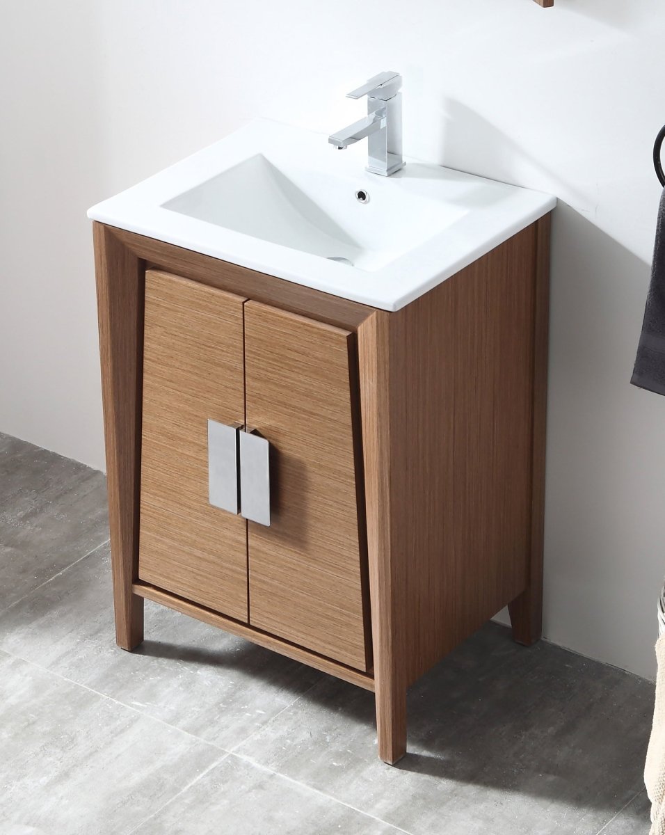 24" Larvotto Light Wheat Contemporary Modern Bathroom Vanity - CL-22WV24-ZI - Bentoncollections