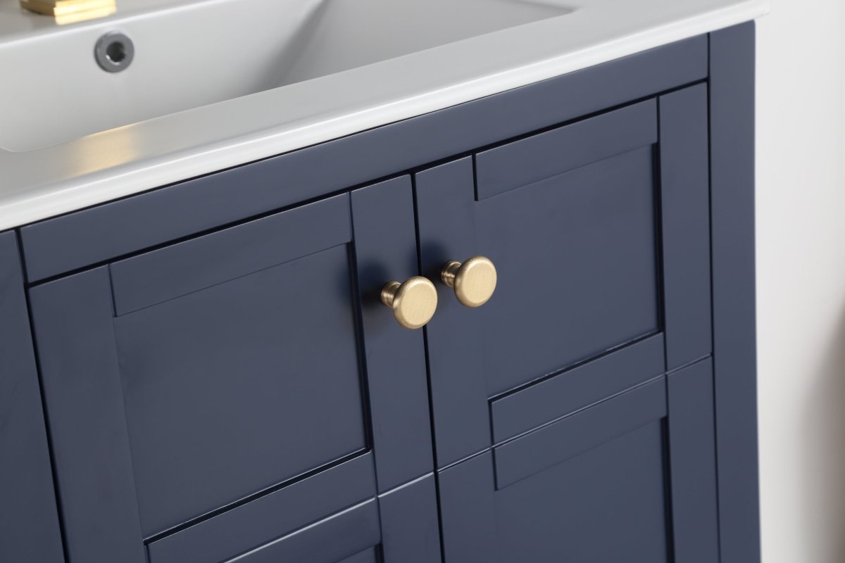 24" Tennant Brand Arola Small Slim Narrow Navy Blue Bathroom Vanity - CL-208NB-24 - Bentoncollections