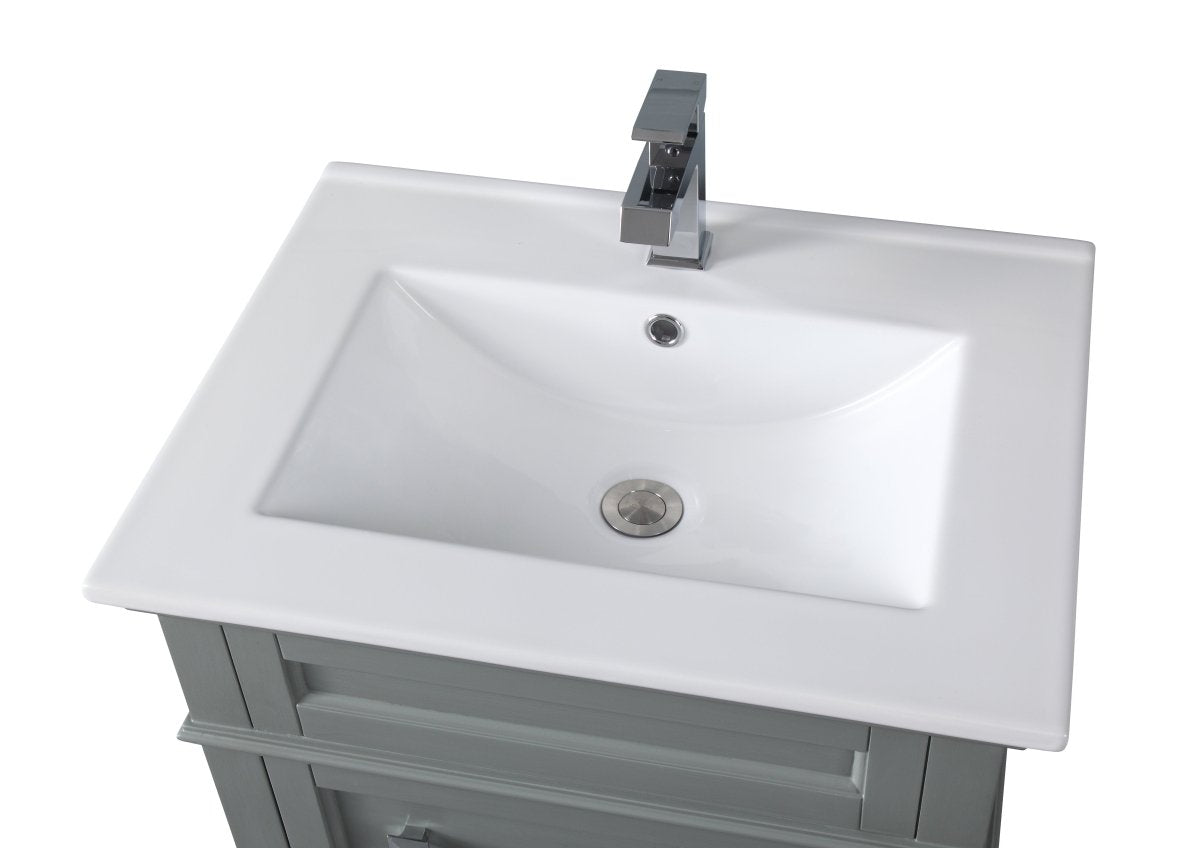 24” Tennant Brand Felix Modern Gray Sink Bathroom Vanity - ZK-1810-Z24CK - Bentoncollections