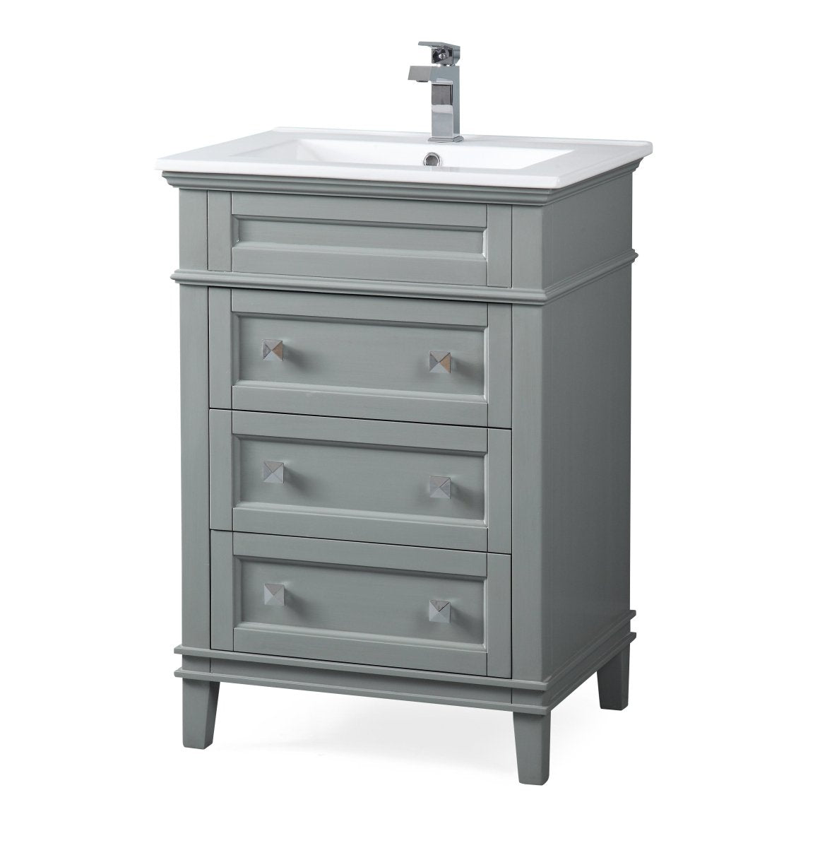 24” Tennant Brand Felix Modern Gray Sink Bathroom Vanity - ZK-1810-Z24CK - Bentoncollections