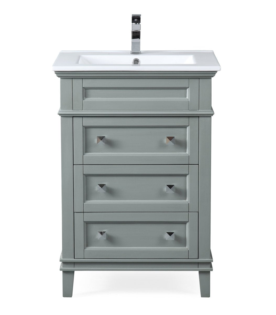 24” Tennant Brand Felix Modern Gray Sink Bathroom Vanity - ZK-1810-Z24CK - Bentoncollections