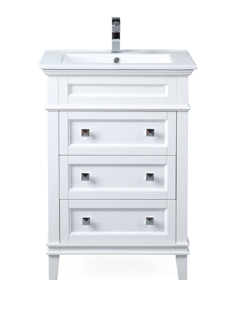 24" Tennant Brand Felix Modern White Sink Bathroom Vanity - ZK-1810-Z24AW - Bentoncollections
