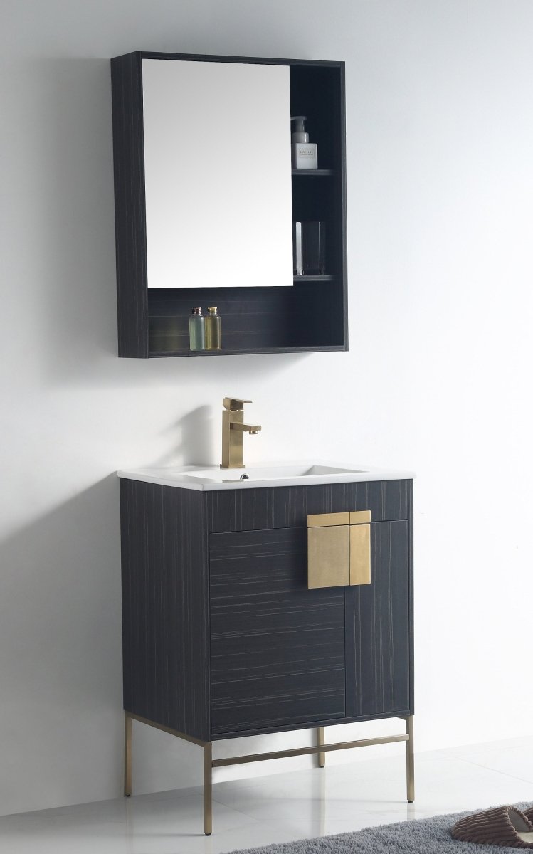 24" Tennant Brand Kuro Minimalistic Dawn Gray Bathroom Vanity - CL-102DG-24ZI - Bentoncollections