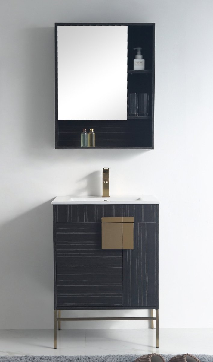 24" Tennant Brand Kuro Minimalistic Dawn Gray Bathroom Vanity - CL-102DG-24ZI - Bentoncollections