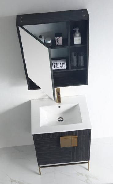 24" Tennant Brand Kuro Minimalistic Dawn Gray Bathroom Vanity - CL-102DG-24ZI - Bentoncollections