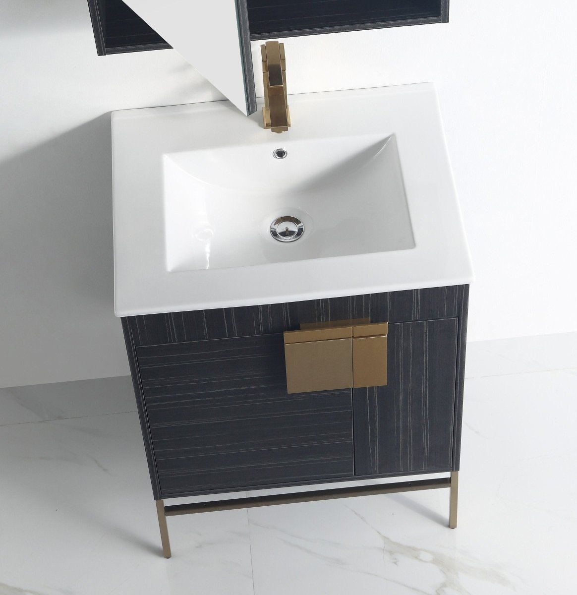 24" Tennant Brand Kuro Minimalistic Dawn Gray Bathroom Vanity - CL-102DG-24ZI - Bentoncollections