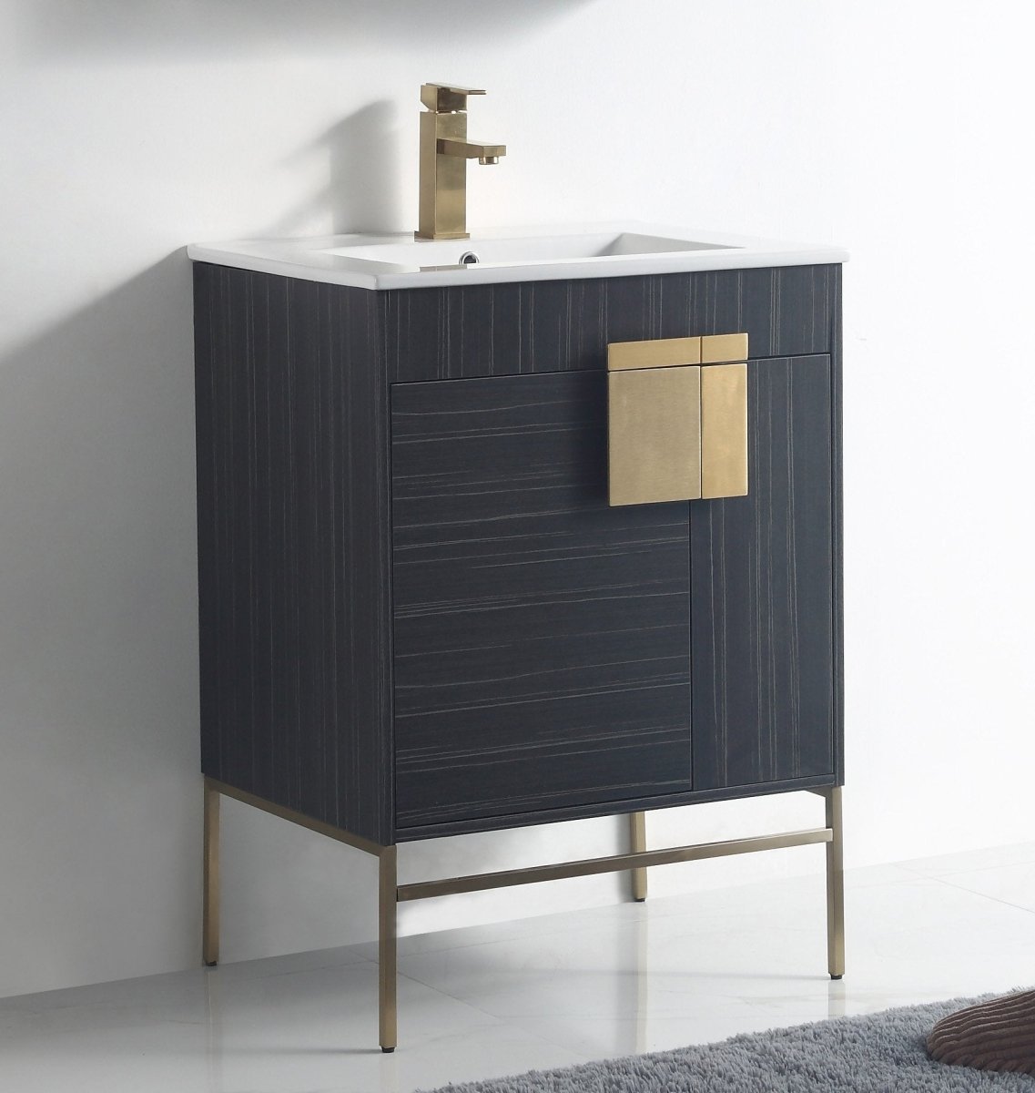 24" Tennant Brand Kuro Minimalistic Dawn Gray Bathroom Vanity - CL-102DG-24ZI - Bentoncollections