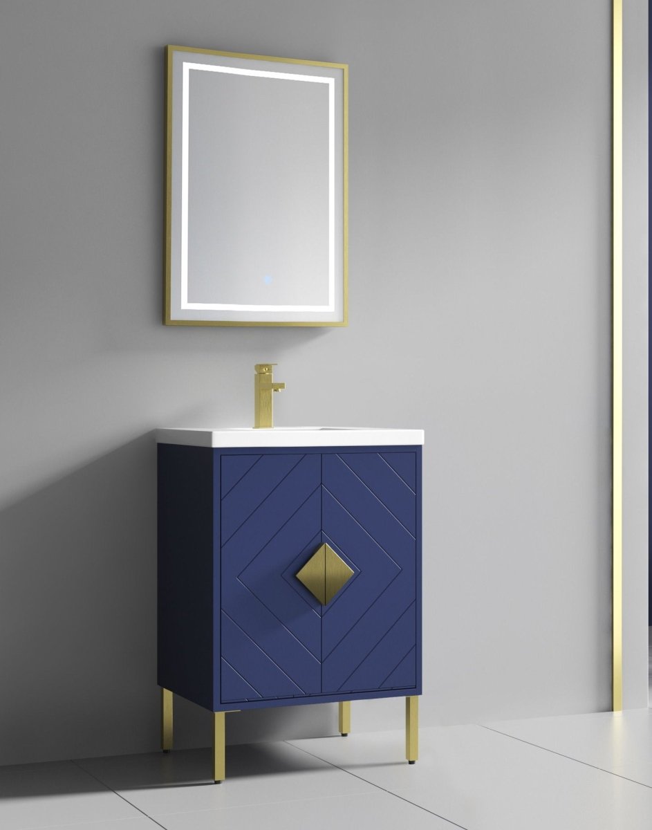 24" Tennant Brand Modern Style Navy Blue Eileen Bathroom Sink Vanity - AC-66NB24 - Bentoncollections