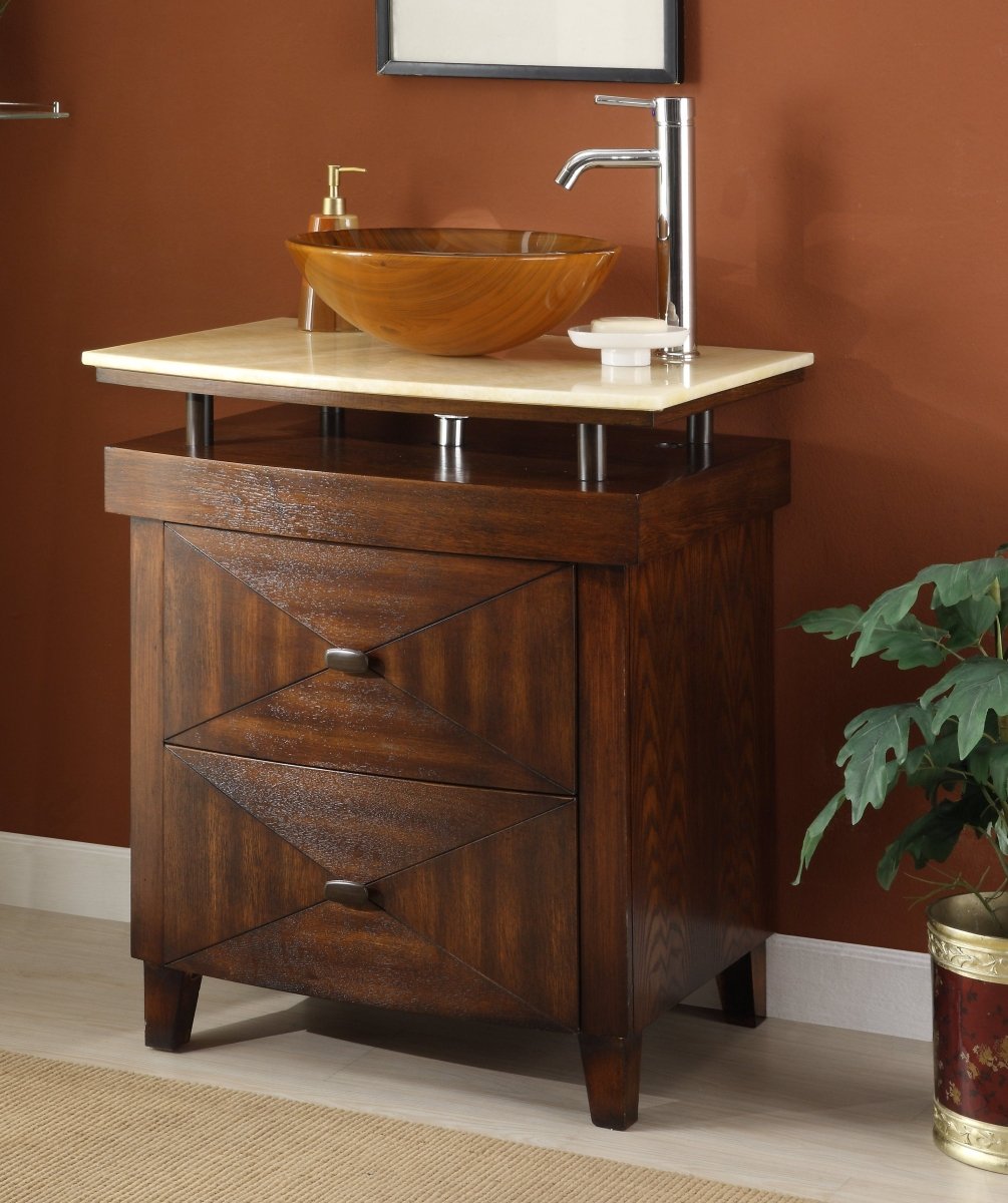 28" Benton Collection Onyx counter top Verdana Vessel Sink Bathroom Vanity SW029 - Bentoncollections