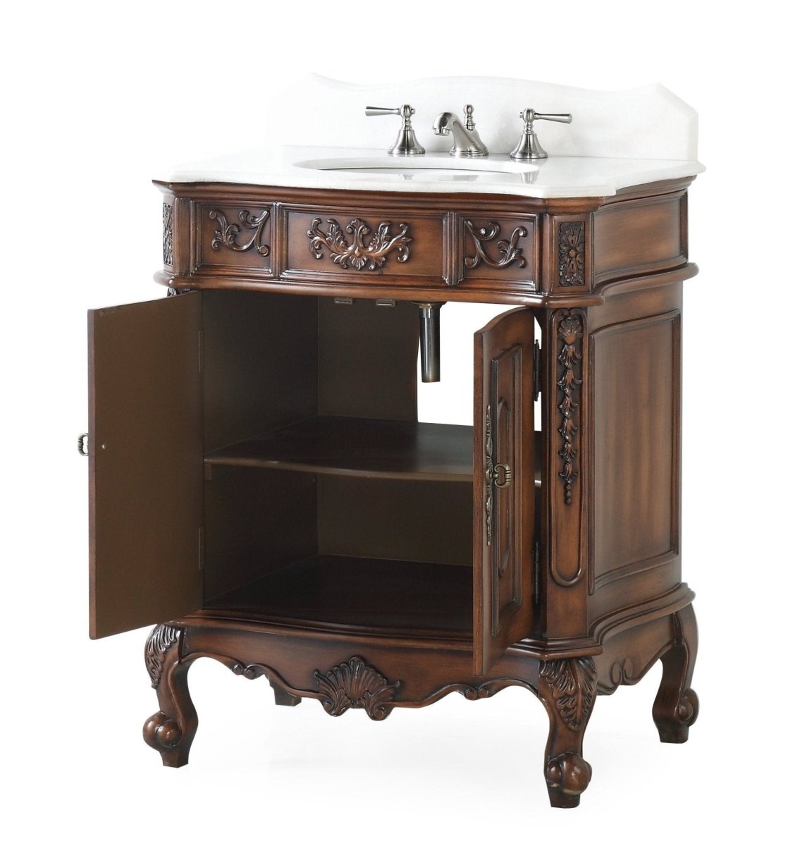 30" Benton Collection Old Timer Classic Brown Ellenton Bathroom Sink Vanity - ZK-080W-TK - Bentoncollections