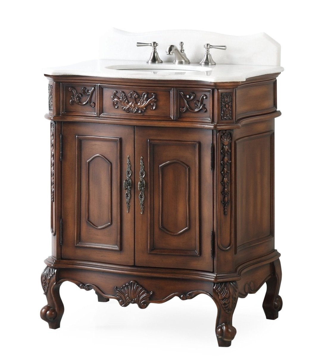 30" Benton Collection Old Timer Classic Brown Ellenton Bathroom Sink Vanity - ZK-080W-TK - Bentoncollections