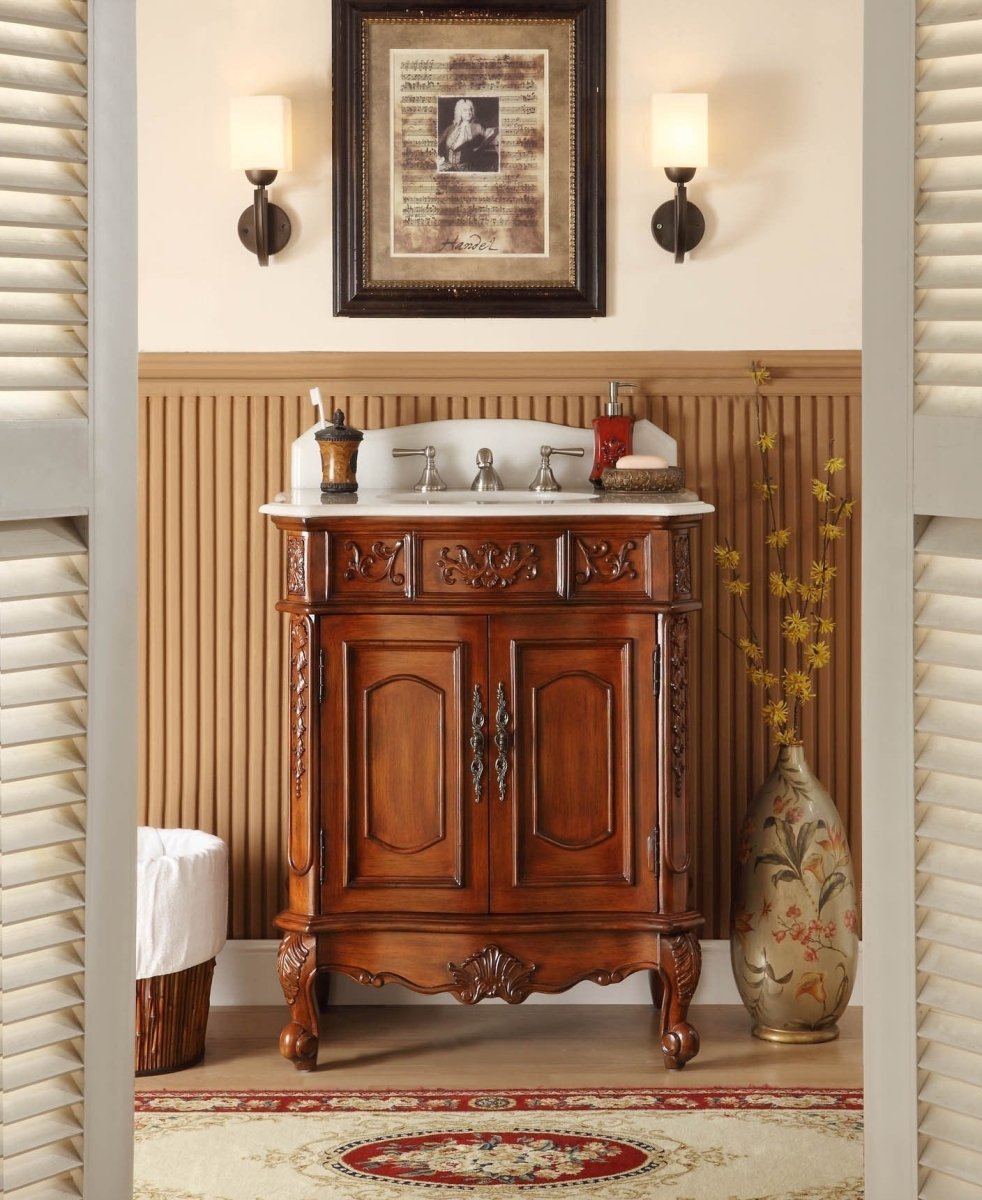 30" Benton Collection Old Timer Classic Brown Ellenton Bathroom Sink Vanity - ZK-080W-TK - Bentoncollections