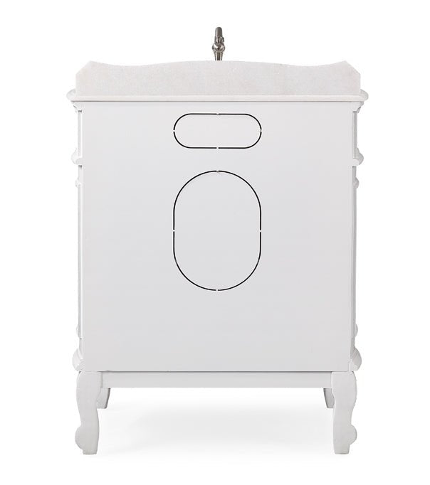 30" Benton Collection Old Timer Classic White Ellenton Bathroom Sink Vanity - ZK-080W-AW - Bentoncollections