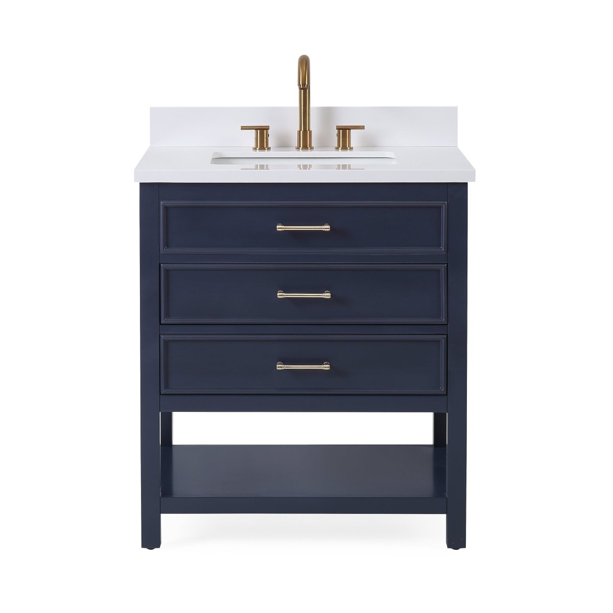30" Felton Navy Blue Modern Single Sink Bathroom Vanity 7206-NB30 - Bentoncollections